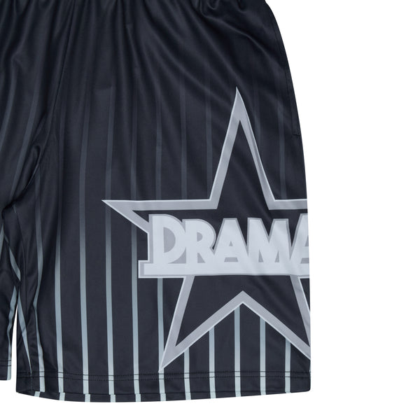 Men's black Drama Call All Star shorts detail view