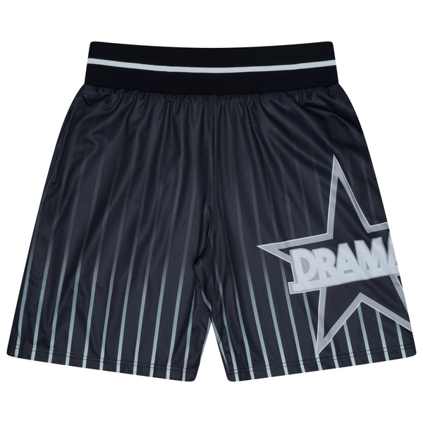 Men's black Drama Call all star shorts front view