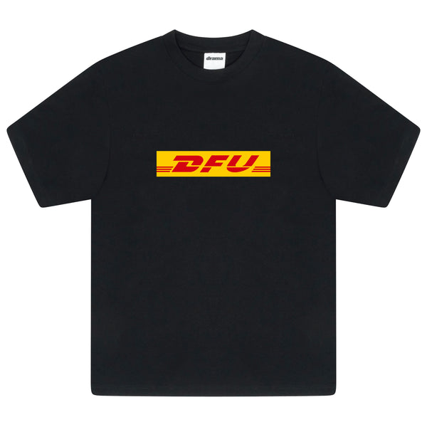 Men's black Drama Call Shippin graphic tee front view