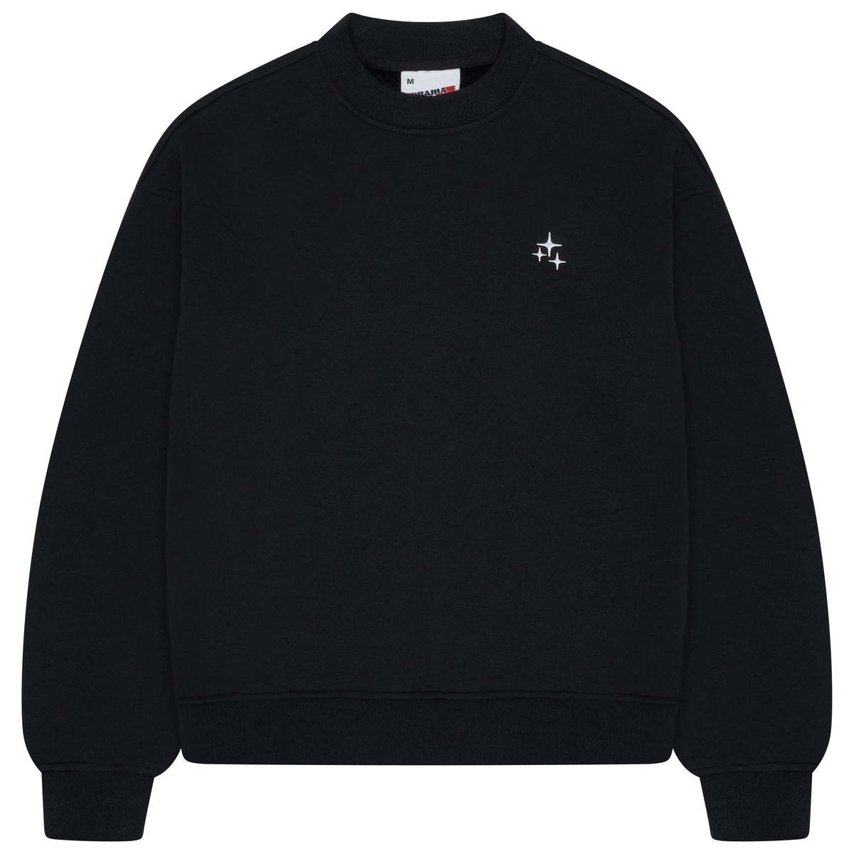 Men's black Drama Call STA crewneck, front view