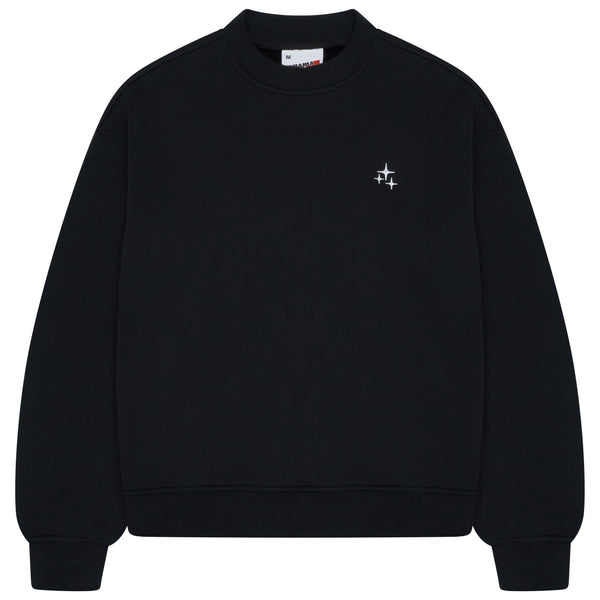 Men's black Drama Call STA crewneck, front view
