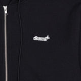 Men's black waffle zip-up hoodie, detail view
