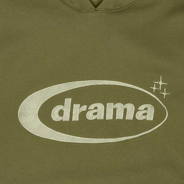 Close-up of the green Drama Call oval logo 