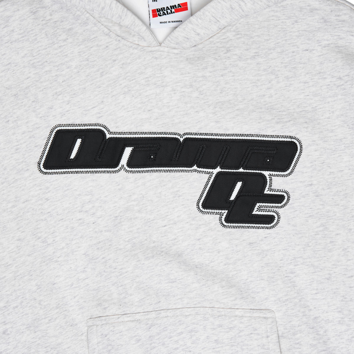 Close-up of the grey Drama Call AV Sport hoodie