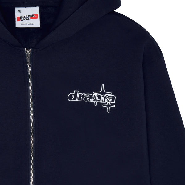Men's navy Drama Call Line-STA zip-up hoodie