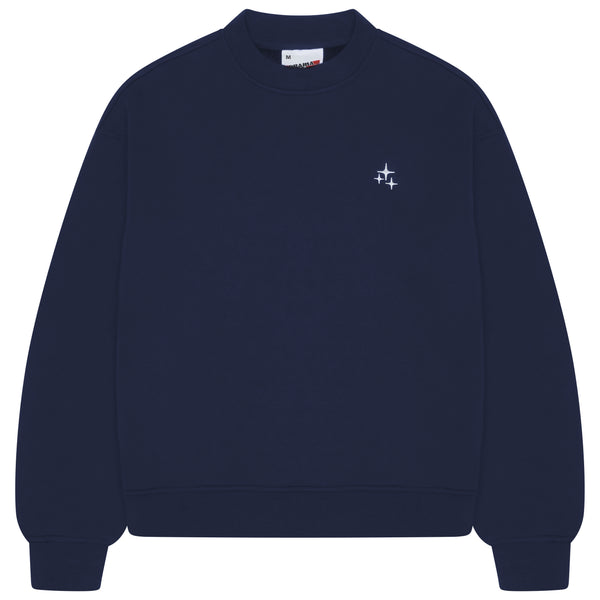 Men's navy Drama Call STA crewneck sweatshirt front view