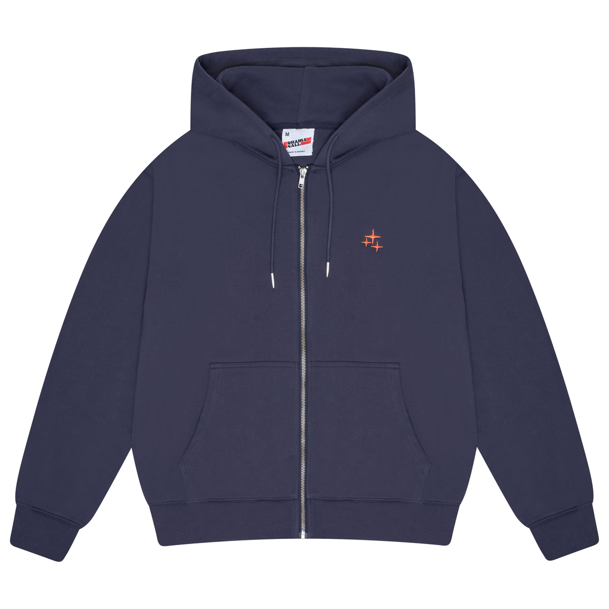 Men's navy Drama Call STA zip-up hoodie front view 