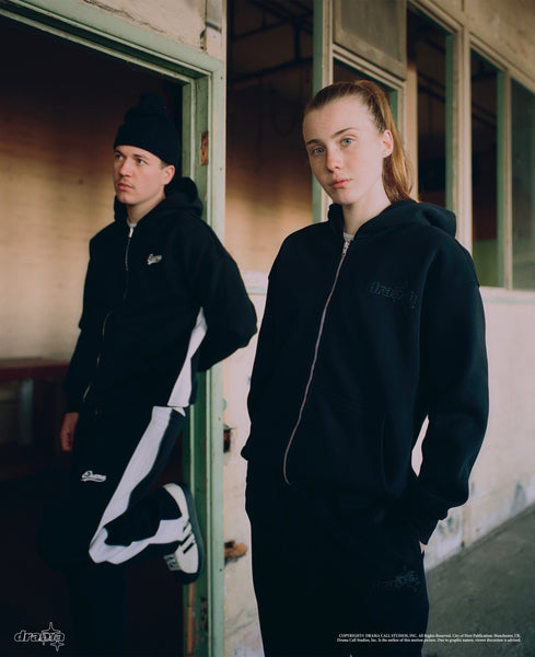 BLACK LINE-STA ZIP UP HOOD