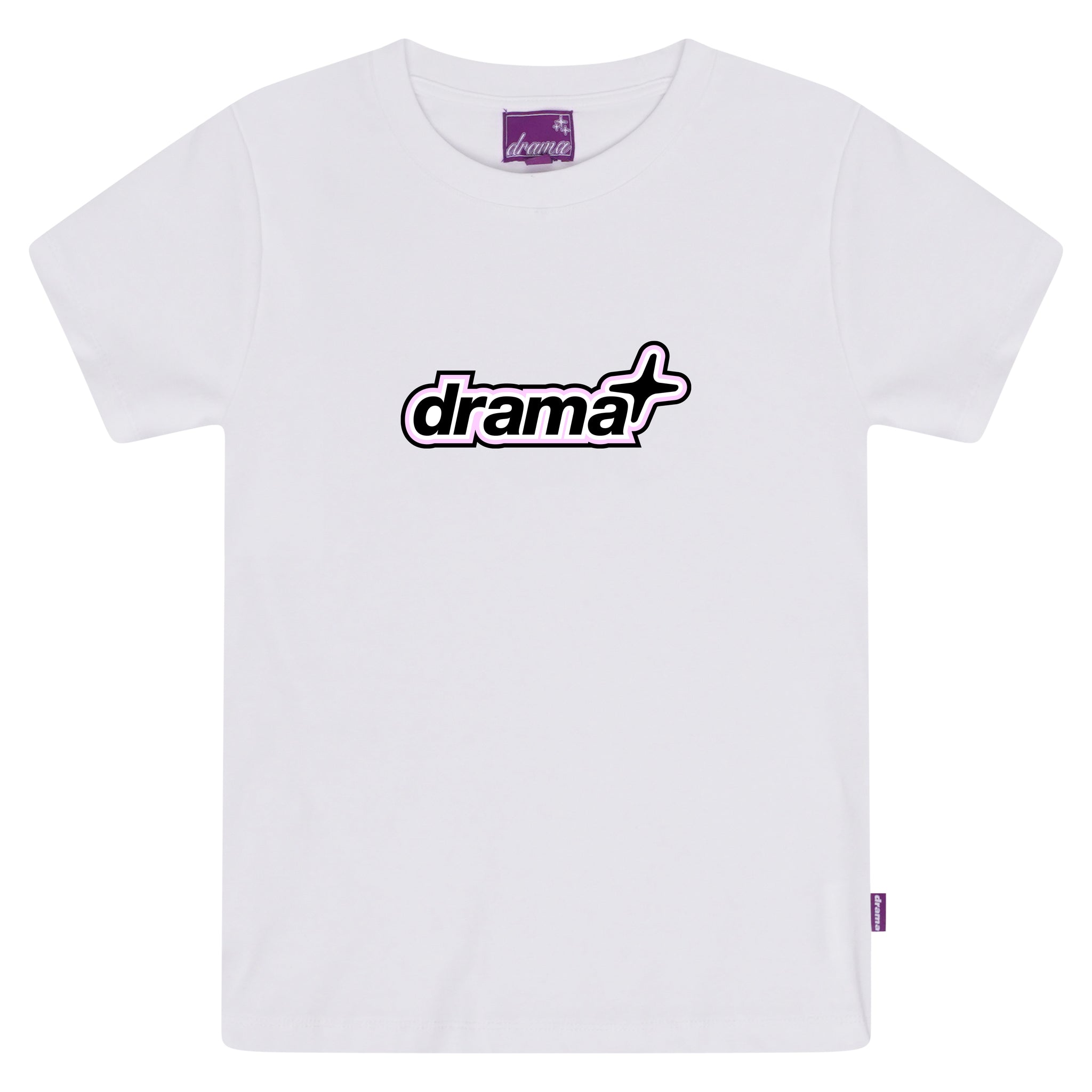 PINK 1STA WOMENS BABY TEE (WHITE)