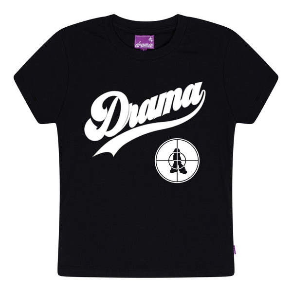 ENEMY SCRIPT WOMENS BABY TEE (BLACK)