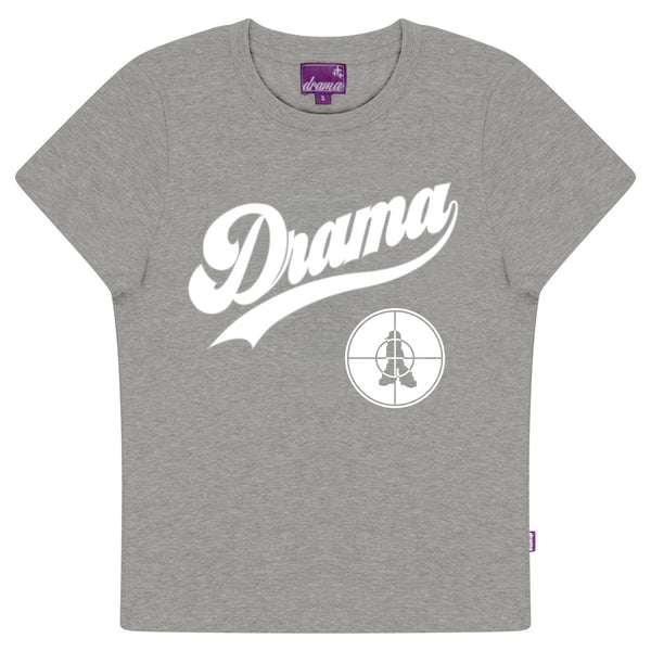 ENEMY SCRIPT WOMENS BABY TEE (GREY)