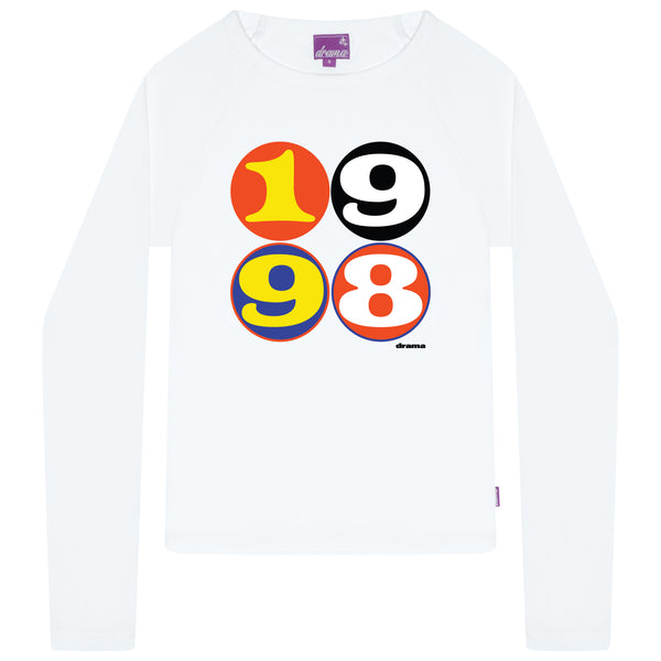 1998' WOMENS LONGSLEEVE TEE (WHITE)