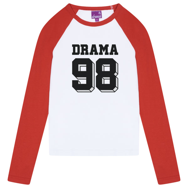 DRAMA 98' LONGSLEEVE WOMENS TEE (RED)